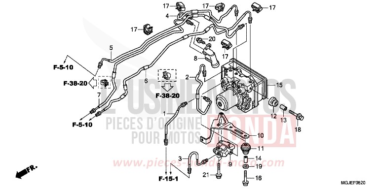 MODULATEUR ABS de CBF1000F ABS PEARL NIGHTSTAR BLACK (NHA84) 2012